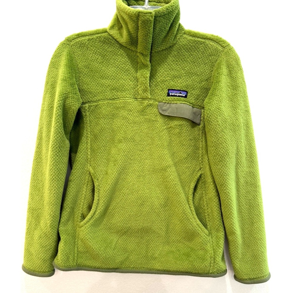 Patagonia Polartec Thermal Pro Fleece Quarter Snap Pullover Size XS Green
